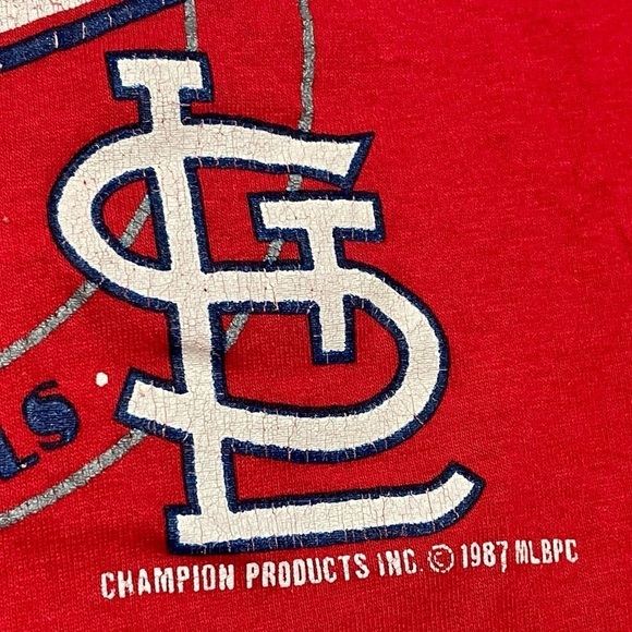 Vintage St. Louis Cardinals MLB Baseball 1980s Crewneck Top Tee Tshirt - Picture 3 of 6